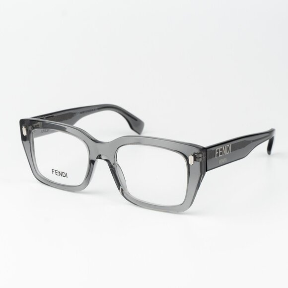 Fendi ROMA Women Eyeglasses Rectangular Transparent Grey FE50094I 020 BRAND NEW - Picture 1 of 9